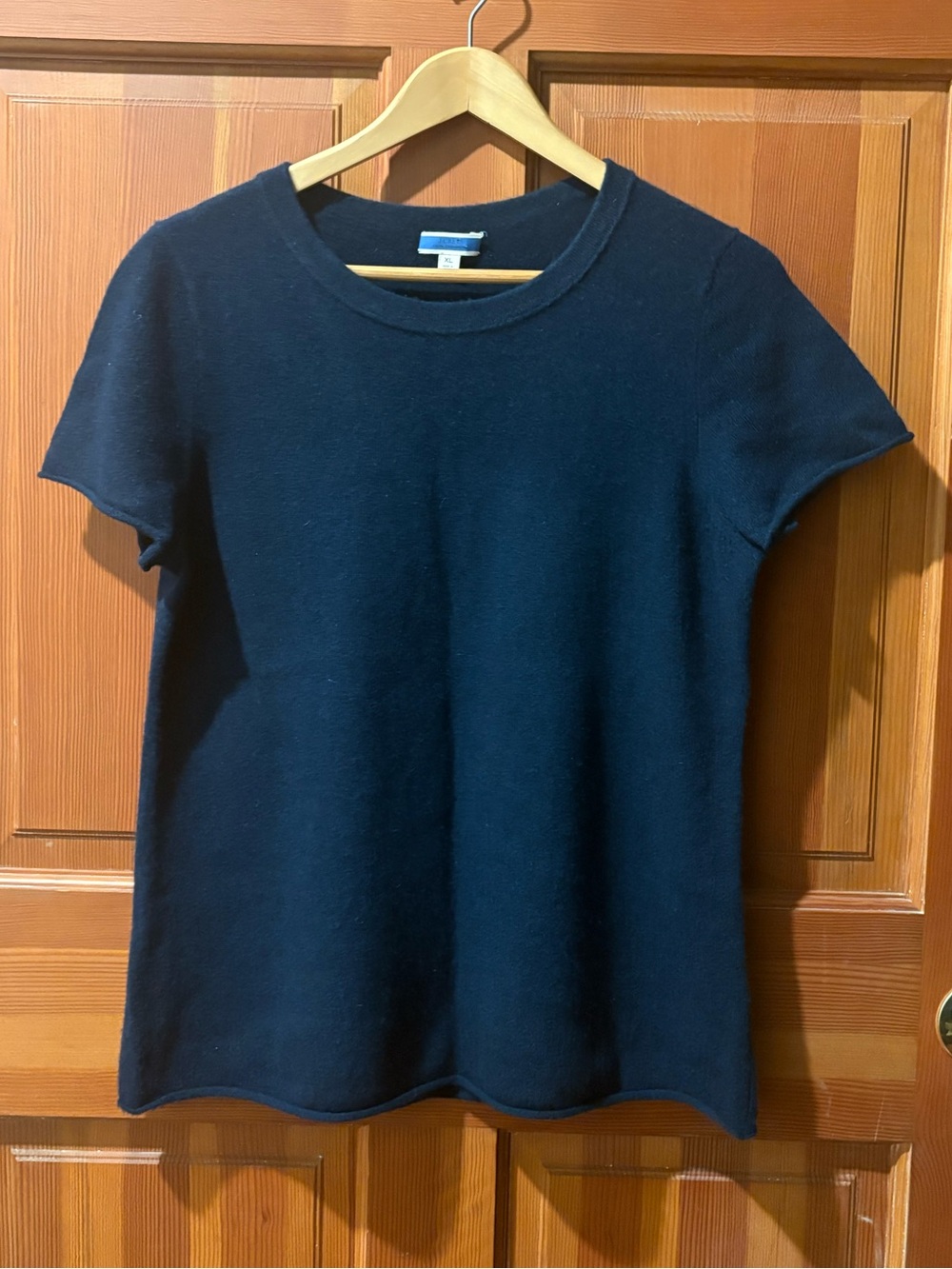 J. Crew Navy Blue Short Sleeve Cashmere Sweater XL Extra Large